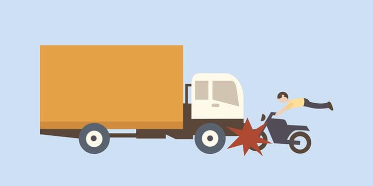 Adu Kuat Pemotor Tabrak Kontainer