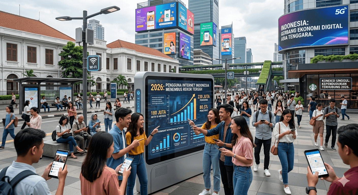 Pengguna Internet di Indonesia Tembus Angka Tinggi di 2026